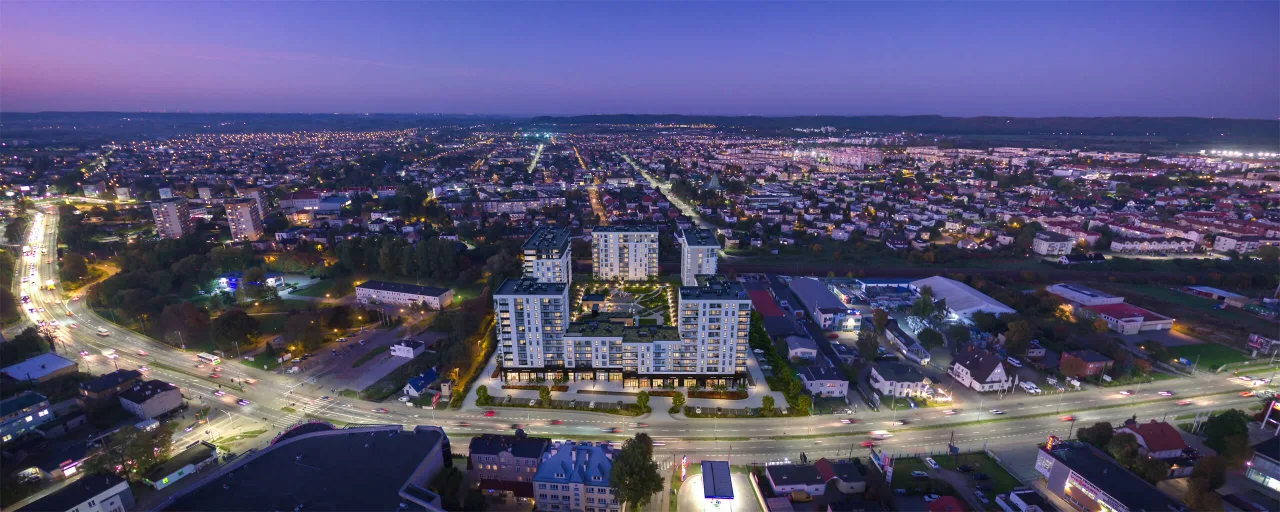 Rumia Centralna z lotu ptaka wieczorem